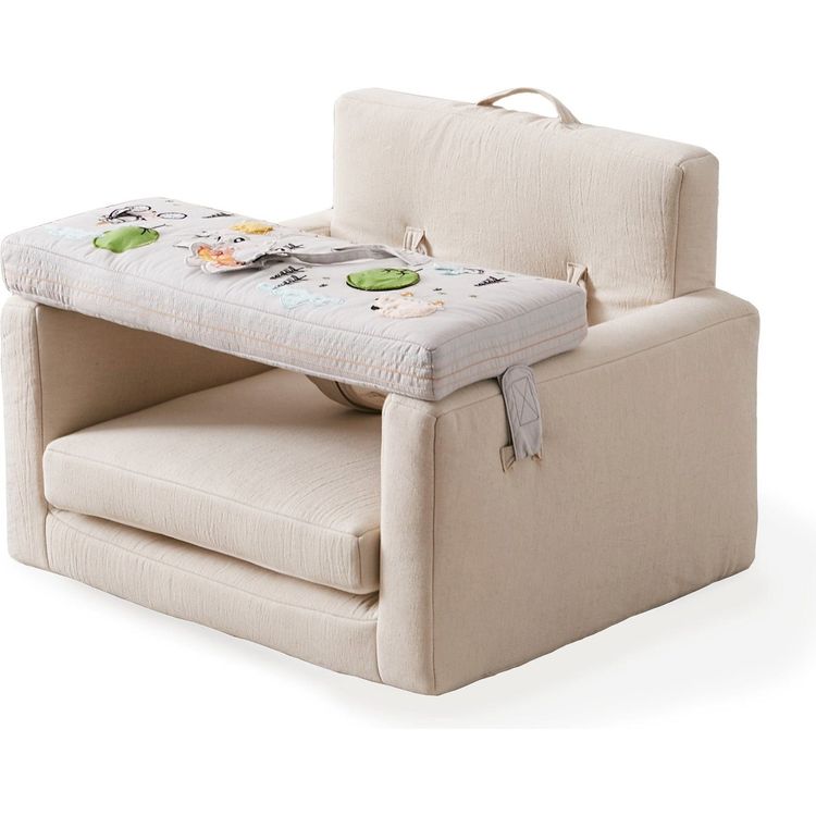 Rolling Along Square Interactive Chair - Neutral